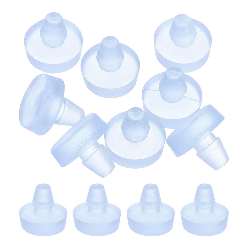 uxcell 18Pcs Glass Table Top Bumpers with Stem, 6.5mm/0.26"" Rubber Bumper Grippers Large Base Anti Slip Table Spacers for Patio Cabinet Furniture (Fits 1/4Inch Hole), Clear - Image 1